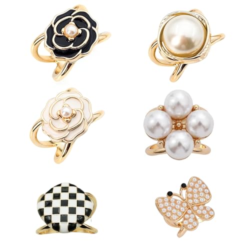 6 STÜCK Schalringclip, Stoffring, goldener Schalschnallenschal, modischer Metallschal-Clip, Schnallenschal-Ringclip, Metallmode-Schalclip, Schalverschlussring für Brautkleider, Kleidung, Schals von Bestevery
