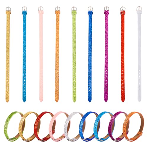 Bestewelry Leeres PU-Leder-Kordelarmband mit Legierungsverschlüssen, Lederarmband-Set, verstellbare Armreifen-Set für Schmuckherstellung, DIY Handwerk, 217mm long von Bestewelry