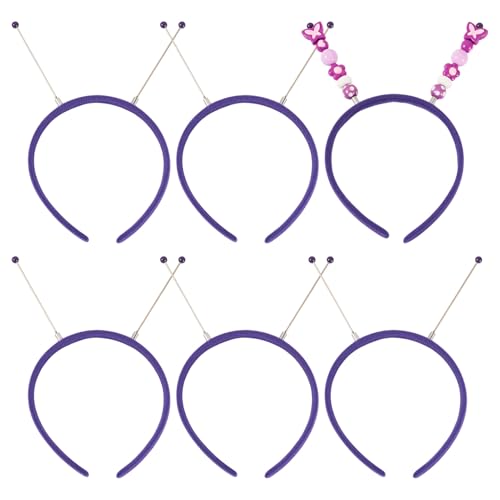 Bestewelry Perlen-Haarreifen aus Kunststoff, 210 x 120 x 14 mm, 5 Stück, für Damen, DIY, Perlen-Stirnband, Party, Tanzdekoration, Indigo von Bestewelry