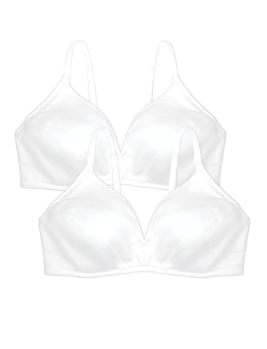 Bestform Damen 5006255 Cotton Wireless Bra with Lightly Lined Cups BH, Undurchsichtige, Weiß | Weiß, 80C (2er Pack) von Bestform