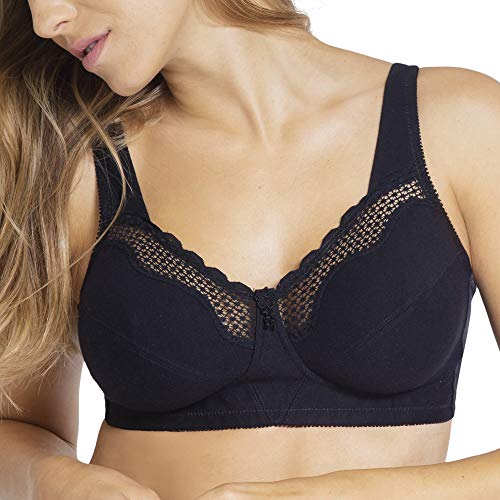 Bestform Damen Schalen BH Cotton Comfort, Schwarz, Gr.100H (Herstellergröße:44FF) von Bestform