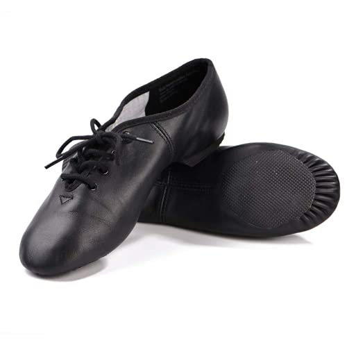 Bestgift All Ages Jazz Schuhe für Kinder und Erwachsene Lederschuhe für moderne Tanzschuhe Performance Schuhe, Schwarz , 25 EU von Bestgift