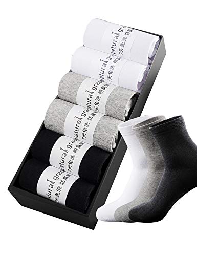 Bestgift Antimikrobielle Crew-Kleid Socken Antimikrobielle Socken für Damen und Herren Gr. Einheitsgröße, Vier Jahreszeiten Socken schwarz 2 + weiß 2 + grau 2 von Bestgift