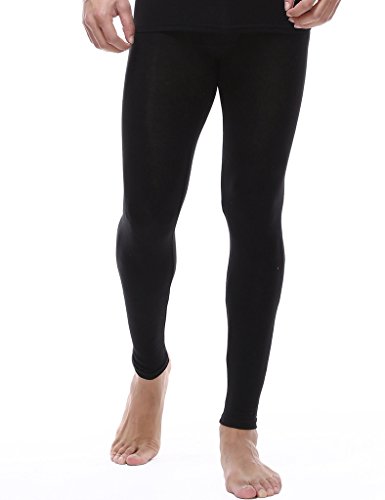 Bestgift Herren Modal dünn lang Unterhose Hosen übergröße Schwarz 36 von Bestgift