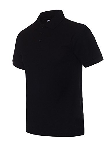 Bestgift Herren Poloshirt Kurzarm Stehkragen Polohemd Polo T-Shirt Kurzarm Basic Shirt Tops Schwarz XXXL von Bestgift