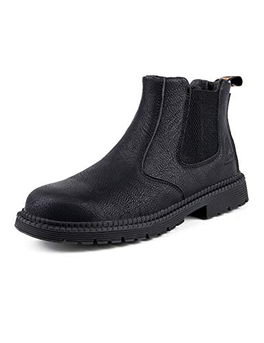 Bestgift Herren Sicherheitsschuhe Stahlkappe Arbeitsstiefel Wasserdicht Konstruktion Industrie Schuhe, Schwarz - Schwarz Größe:44 EU von Bestgift