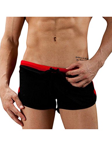 Bestgift Herren Sport Training Fitness Shorts Elastisch G-Cup Vintage Cargo Short Schwarz M von Bestgift