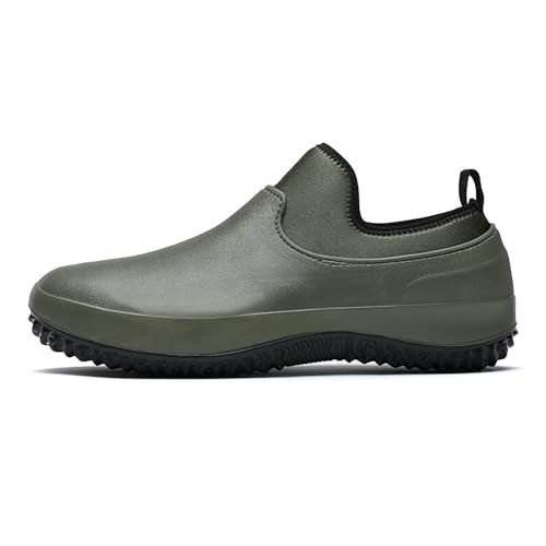 Bestgift Regenschuhe Herren und Damen Gastronomie Autowäsche Low-Top rutschfeste Arbeitsschuhe Kochschuhe, grün, 38 2/3 EU von Bestgift