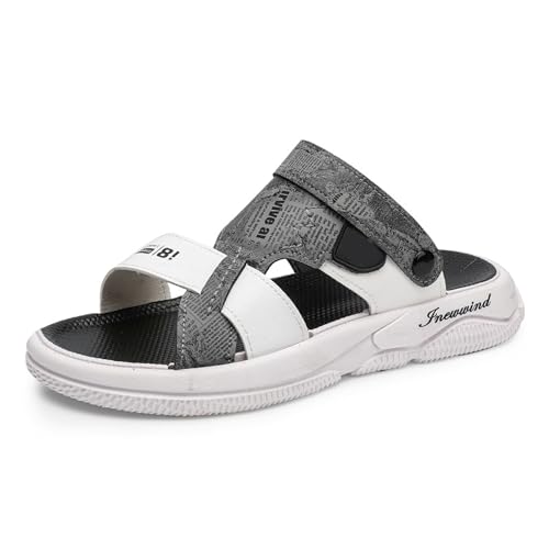 Bestgift Sandalen Herren Sommer Casual Outwear Sandalen Hausschuhe, grau, 39 2/3 EU von Bestgift