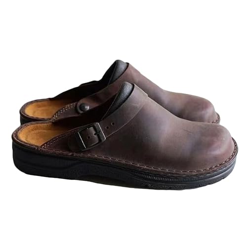 Bestgift Sandalen für Herren, flache Unterseite, lässig, große Größe, coffee, 43.5 EU von Bestgift