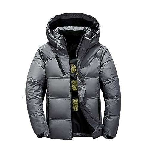 Bestgift White Goose Feather Jacket Men's Skiing Wool Padded Jacket, hellgrau, L von Bestgift