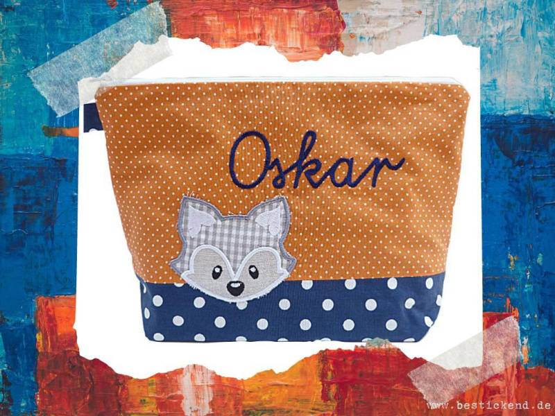 Bestickte Tasche Fuchs + Name /Marine - Orange/ Wickeltasche Kulturbeutel Windeltasche Kulturtasche Waschtasche 20 Schriften Kosmetiktasche Bestickte Tasche Fuchs + Name /Marine - Orange/ Wickeltasche Kulturbeutel Windeltasche Kulturtasche Waschtasche 20 Schriften Kosmetiktasche von Bestickend