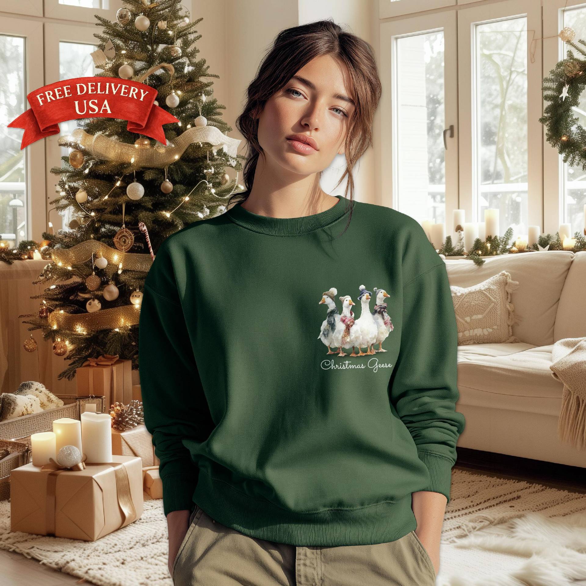 Lustiges Weihnachtsgans-Sweatshirt Für Freunde, Gildan 18000 Unisex Rundhalsausschnitt, Wählen Sie Ihr Lieblingsdesign von BestieDesignGifts