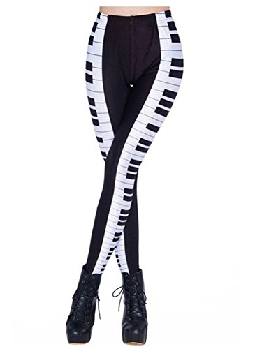 Bestland Damen Legging Tattoo Leggins Sterne Print Style Comic Elastische Stretch Strumpfhose Hüfthose Skinny Hose Enge (#9) von Bestland