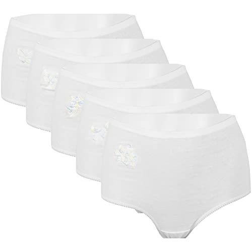 Bestlivings 5er Pack Damen Slips mit Muster, 100% Baumwolle M - 3XL, Bedruckt oder Bestickt, hohe Taille mit Gummibund, Hüftslip mit hohem Bestlivings 5er Pack Damen Slips mit Muster, 100% Baumwolle M - 3XL, Bedruckt oder Bestickt, hohe Taille mit Gummibund, Hüftslip mit hohem von Bestlivings
