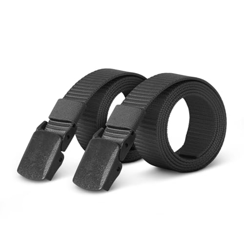 Bestlivings hemmy Canvas Unisex Stoffgürtel (2er Pack) 130cm x 3cm, Verstellbarer Arbeitsgürtel ohne Löcher - Kunststoffschnalle - Gürtel für Damen und Herren von Bestlivings