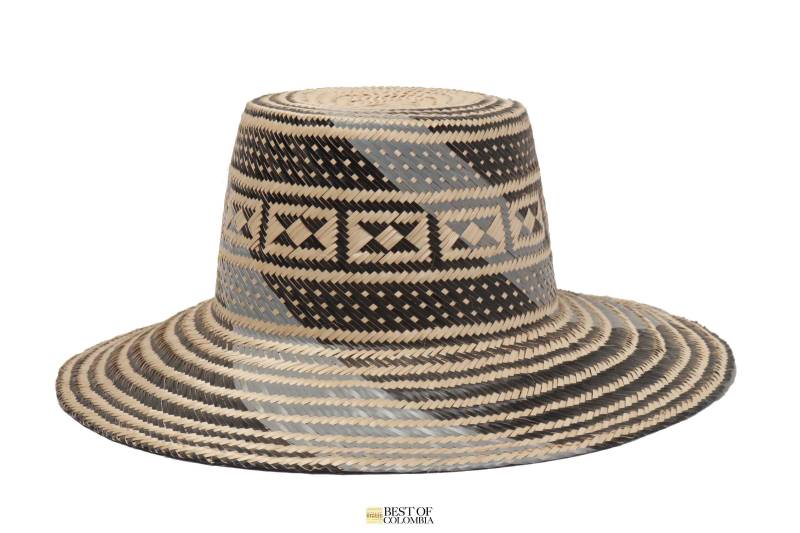 Männer Strohhut Schwarz & Grau 100% Handgewebte - Wayuu Hüte Alle Größen von BestofColombia