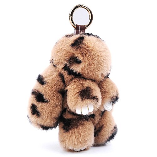 Schönes Verrücktes Totes Kaninchen Weiches Flaumiges Kaninchen Häschen Auto Keychain Schlüsselring Handtaschen Anhänger Dekor Bestes für Familien Freunde (Braun) von Bestowal