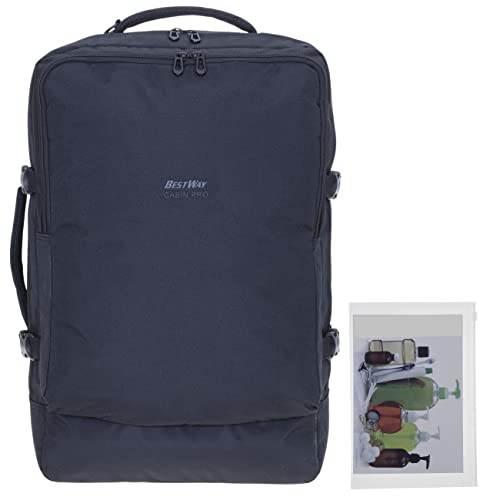 Bestway Handgepäck Rucksack Cabin 300 Reisetasche Laptoprucksack Wäschefach Tasche Herren Damen XL Weekender Overnight Backpack groß 40324 + Beutel (Black (0100) + 1L Beutel) von Bestway