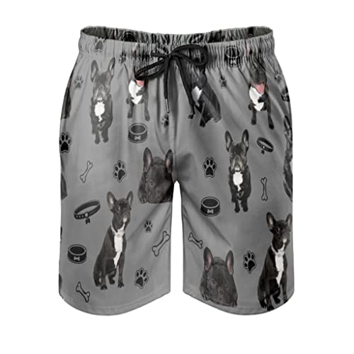 French Bulldog Badehose Herren Badeshorts für Männer Jungen Kurz Schnelltrockend Beachshorts Boardshorts Strandhose Trainingshose Freizeitshorts Multicolor 6XL von Bestwe