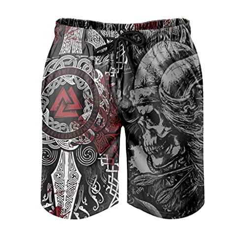 Wikinger Odin Runen Badehose Herren Badeshorts Kurz Schnelltrockend Beachshorts Boardshorts Strandshorts Trainingshose Swim Shorts White M von Bestwe