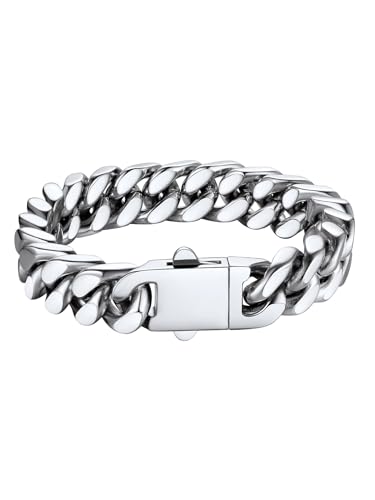 Bestyle Armband für Männer Herren 12,5MM breit Fashion Kettenarmband Damen Kubanische Miami Armkette Länge 19cm Silberkette mit Geschenkbox Bestyle Armband für Männer Herren 12,5MM breit Fashion Kettenarmband Damen Kubanische Miami Armkette Länge 19cm Silberkette mit Geschenkbox von Bestyle