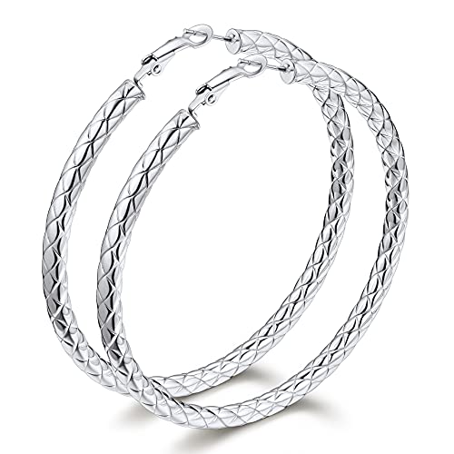 Bestyle Creolen Edelstahl 30mm Klein Huggie Hypoallergen Ohrringe Hoop Earrings Kreis Klapcreolen runde Ohrschmuck für Frauen Mädchen mit Schmucksäckchen von Bestyle