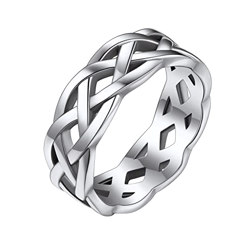 Bestyle Damen Keltischer Knoten Ring Edelsthal Geschlossener Ring für Geliebte/Freundin/Tochter zum Geburtstag/Valentinstag/Weihnachten Silber 54 von Bestyle