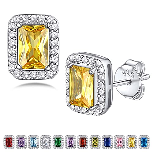 Bestyle Eckige Sparkle Ohrringe 925 Damen Geburtsstein Ohrstecker mit Zirkonia Birthstone für Frauen Gelber Topas Ohrstecker Geschenk für Geburtstag Bestyle Eckige Sparkle Ohrringe 925 Damen Geburtsstein Ohrstecker mit Zirkonia Birthstone für Frauen Gelber Topas Ohrstecker Geschenk für Geburtstag von Bestyle