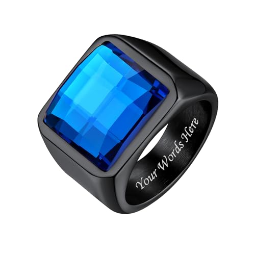 Bestyle Edelstahl Fingerring Herren mit Blau Stein Cubic Zirkonia CZ Band Ringe für Männer, Fingerring mit Gravur Versprechen Ring für Hochzeit Verlobung Valentinstag,Schwarz,Größe 65 Bestyle Edelstahl Fingerring Herren mit Blau Stein Cubic Zirkonia CZ Band Ringe für Männer, Fingerring mit Gravur Versprechen Ring für Hochzeit Verlobung Valentinstag,Schwarz,Größe 65 von Bestyle