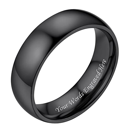 Bestyle Eheringe Schwarz Verlobungsring Edelstahl Herren Damen Partnerringe für sie und ihn 6mm Freundschaftsringe mit Gravur Personalisiertes Geschenk Größe 57 von Bestyle