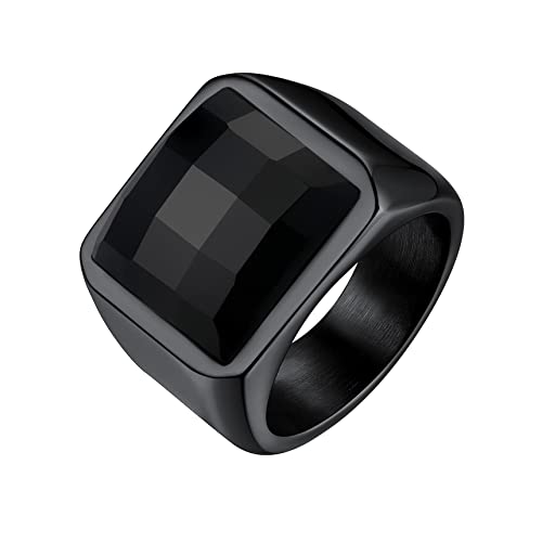 Bestyle Gothic Biker Drachen Ring mit schwarzer Onyx für Männer Retro Ring aus 316 Edelstahl, Stein Bandring Geschenk für ihn Vater Sohn Mann, Schwarz, Größe 54 Bestyle Gothic Biker Drachen Ring mit schwarzer Onyx für Männer Retro Ring aus 316 Edelstahl, Stein Bandring Geschenk für ihn Vater Sohn Mann, Schwarz, Größe 54 von Bestyle