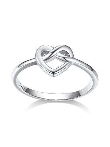 Bestyle Damen Herzring 925 Silber Ehering Partnerring Verlobungsring Trauring Infinity Herz Silberringe, Hochzeit Valentinstag Schmuck Accessoire, Weißgold, Ringgröße 54 Bestyle Damen Herzring 925 Silber Ehering Partnerring Verlobungsring Trauring Infinity Herz Silberringe, Hochzeit Valentinstag Schmuck Accessoire, Weißgold, Ringgröße 54 von Bestyle