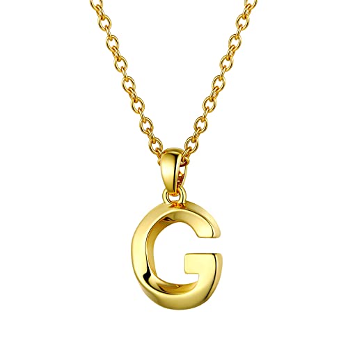 Bestyle Buchstaben Anhänger Gold Halskette Damen Schmuck aus Edelstahl Women Necklace Initialen Kette 45-50cm buchstabe g von Bestyle