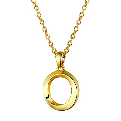 Bestyle Buchstaben Anhänger Gold Halskette Damen Schmuck aus Edelstahl Women Necklace Initialen Kette 45-50cm buchstabe o von Bestyle