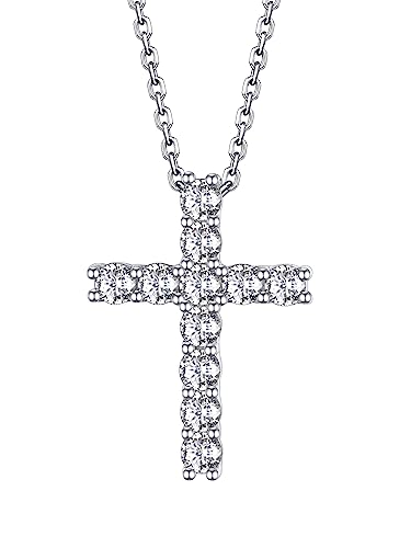 Bestyle Kreuz Kette Damen Herren Silber 925 Halskette Kreuz Klein Jesus Silberkette Schmuck Geschenk für Frauen Mutter Tochter, Länge 40+5cm von Bestyle