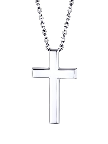 Bestyle Kreuz Kette Herren Kreuzanhänger Silber 925 Damen Christus Kruzifix Halskette Orthodoxes Kreuzkette Junge Katholizismus Schmuck 40+5cm Länge von Bestyle