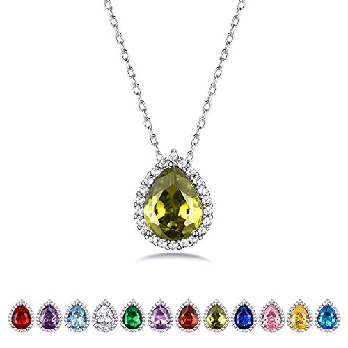 Bestyle Kristall Anhänger Silber 925 Tropfen Edelstein Kette Zirkonia Halskette Solitaire August Geburtsstein Schmuck Geburtstag Geschenk für Frauen Bestyle Kristall Anhänger Silber 925 Tropfen Edelstein Kette Zirkonia Halskette Solitaire August Geburtsstein Schmuck Geburtstag Geschenk für Frauen von Bestyle
