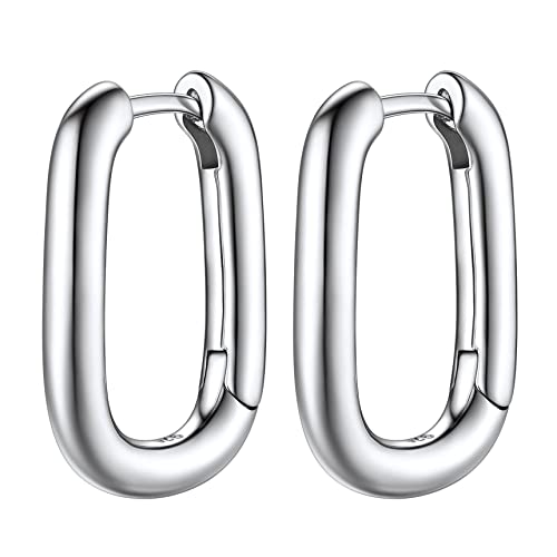 Bestyle Creolen Eckig Silber 925 Wasserfeste Rechteckige Hoops Statement Ohrringe Damen Helix Piercings Minimalistischer Ohrschmuck für Damen Mädchen Bestyle Creolen Eckig Silber 925 Wasserfeste Rechteckige Hoops Statement Ohrringe Damen Helix Piercings Minimalistischer Ohrschmuck für Damen Mädchen von Bestyle