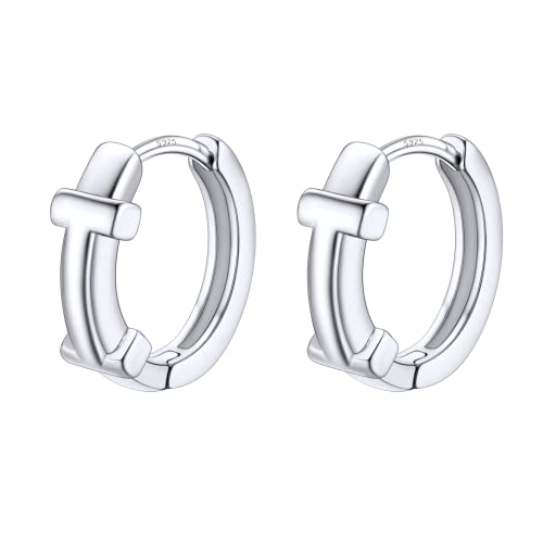 Bestyle Ohrringe für Damen mit Buchstabe I Huggie Hoop Initial Creolen Silber Damen Alphabete Ohr Piercing für Geburtstag Valentinstag Valentinstag von Bestyle