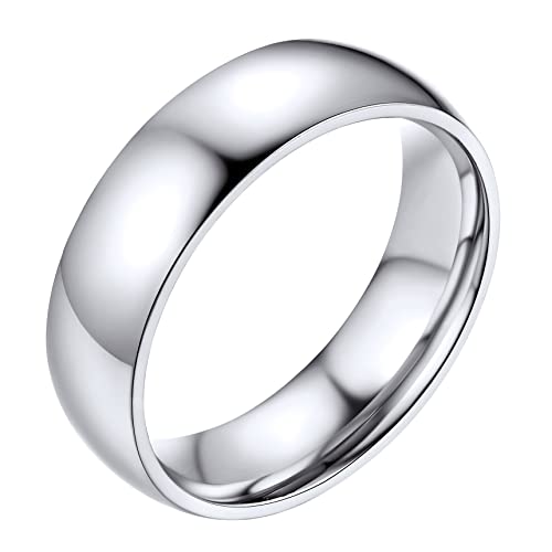 Bestyle Partnerringe Edelstahl Damen Herren Verlobungsring Silber Trauring Eheringe Breite 6mm Ringgröße 60 Promise Ring Freundschaftsringe für Geburtstag Weihnachten von Bestyle