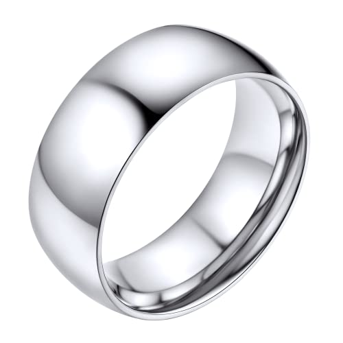 Bestyle Partnerringe Edelstahl Damen Herren Verlobungsring Silber Trauring Eheringe Breite 8mm Ringgröße 60 Promise Ring Freundschaftsringe für Geburtstag Weihnachten von Bestyle