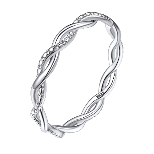 Bestyle Ring Damen 925 Sterling Silber Hochzeitsringe Eheringe Verlobungsring Trauringe Ewigkeitsring Schmuck Geschenke für Mädchen Frauen Größe 52 von Bestyle