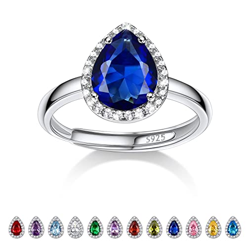 Bestyle Frauen Mondstein Ring Silber 925 Saphir Modeschmuck Ring mit Blau Stein Verstellbarer Damenring Kristall Verlobungsring Bestyle Frauen Mondstein Ring Silber 925 Saphir Modeschmuck Ring mit Blau Stein Verstellbarer Damenring Kristall Verlobungsring von Bestyle