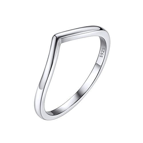 Bestyle Ringe Frauen Wishbone Ring Breite 1,7 mm Schmal Eternity Ring Größe 48 Ewigkeitsringe Modeschmuck mit Geschenkbox von Bestyle