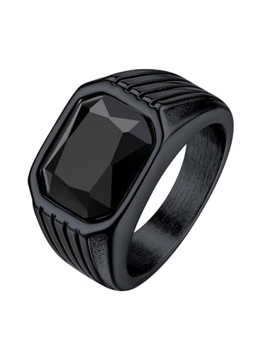 Bestyle Herrenring in Schwarz - Onyx Edelstahl Ringe mit Achat, Quadratisch, Bandring, Vater/Papa Schmuck, Größe 72 Bestyle Herrenring in Schwarz - Onyx Edelstahl Ringe mit Achat, Quadratisch, Bandring, Vater/Papa Schmuck, Größe 72 von Bestyle