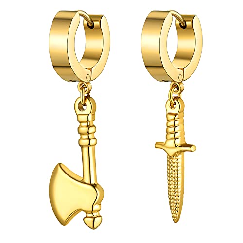 Bestyle Schloss Schlüssel Ohrringe Damen Edelstahl Asymmetrische Ohrhänger Tropfenohrringe Guess Ohrringe Damen Gold Hängend Lang von Bestyle