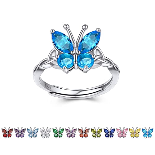 Bestyle Schmetterlingsringe 925 Sterling Silber Verstellbarer Ring für Frauen Mädche Mutter Open Ring mit Blautopas Mondstein Schmuck Geburtstagsgeschenke Bestyle Schmetterlingsringe 925 Sterling Silber Verstellbarer Ring für Frauen Mädche Mutter Open Ring mit Blautopas Mondstein Schmuck Geburtstagsgeschenke von Bestyle