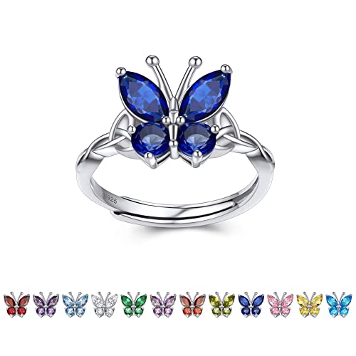 Bestyle Schmetterlingsringe 925 Sterling Silber Verstellbarer Ring für Frauen Mädche Mutter Open Ring mit blauer Stein Mondstein Schmuck Geburtstagsgeschenke Bestyle Schmetterlingsringe 925 Sterling Silber Verstellbarer Ring für Frauen Mädche Mutter Open Ring mit blauer Stein Mondstein Schmuck Geburtstagsgeschenke von Bestyle