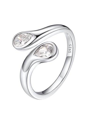 Bestyle Silberringe Damen 925 Verstellbare Ringe Frauen Edelsteinen Fingerring Offen Chunky Rings Weißgold Eheringe Promise Ring Stressring mit Zirkonia Bestyle Silberringe Damen 925 Verstellbare Ringe Frauen Edelsteinen Fingerring Offen Chunky Rings Weißgold Eheringe Promise Ring Stressring mit Zirkonia von Bestyle
